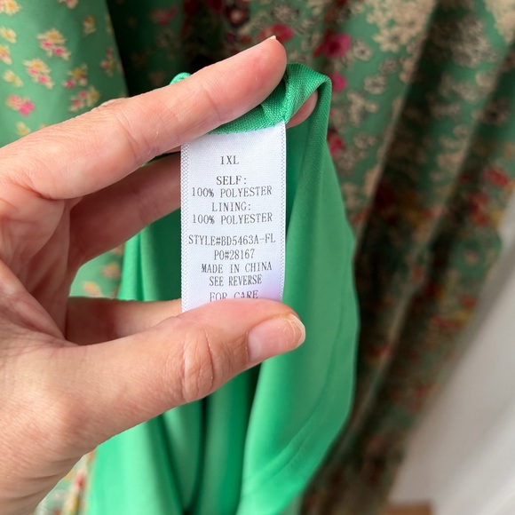 NWT Baltic Born Bowman Deep V Maxi Dress | Green Multi Size 1XL - Picture 7 of 7